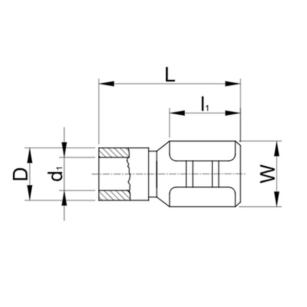 Tracon PCSH3 Izolované Cu lisovací dutinky ploché, červené 2,8×0,5mm, 1,5mm2