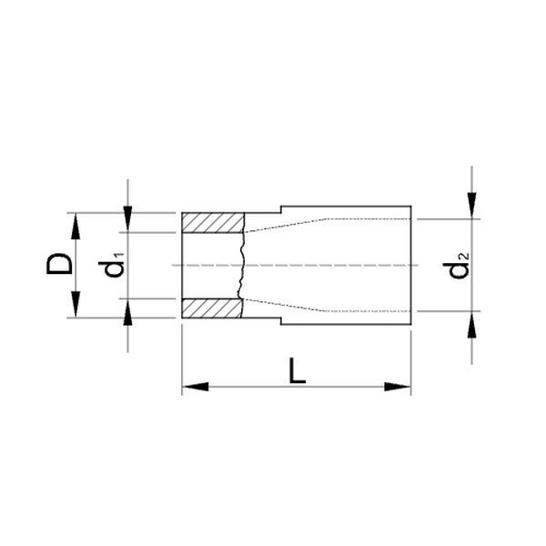 Tracon PHA4 Izolované Cu lisovací konektory, červené, pocínované 1,5mm2, (d1=1,8mm, d2=4mm), PVC