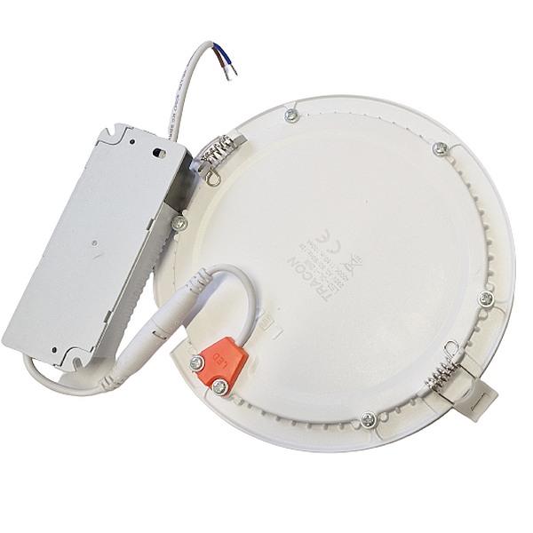 Tracon LED-DL-12NW Podhledové kulaté LED svítidlo, bílé 220-240 VAC, 12 W, 1160 lm, D=168 mm, 4000 K, IP40, EEI=F