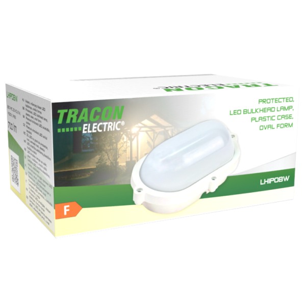 Tracon LHIPO8W Průmyslové prachotěsné LED svítidlooválné 230 VAC, 50 Hz, 8 W, 710 lm, 4000 K, IP65, EEI=F