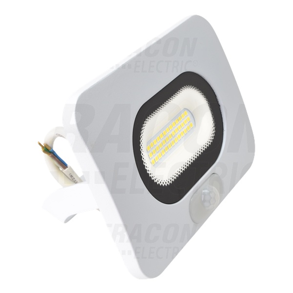 Tracon RSMDLFM30 SMD reflektor, bílý se snímačem pohybu 30W, 4000K, IP65, 220-240V AC, 2700lm,110°, 3-10m, EEI=F