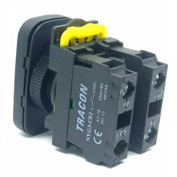 Tracon NYG3-D2 Dvojtlačítko, ON-OFF, zelené +červené 1×NO+1×NC, 5A/230V AC-15, IP65