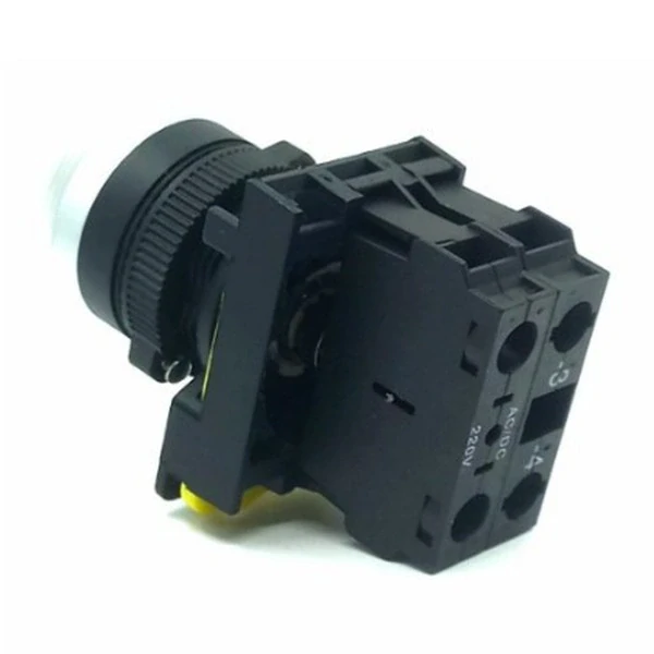 Tracon NYG3-HLW Výstupní tlačítko, prosvětlené bílé 1×NO, 5A/230V AC-15, IP65, LED 230V AC/DC