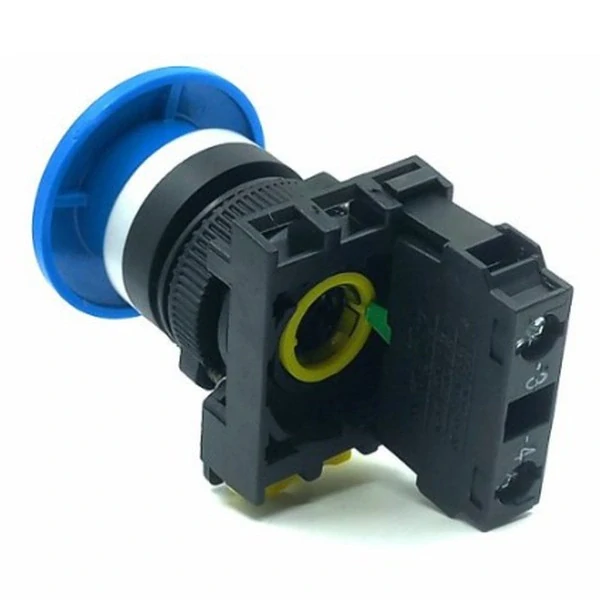 Tracon NYG3-MB Hřibové tlačítko, modré 1×NO, 5A/230V AC-15, 40mm, IP65