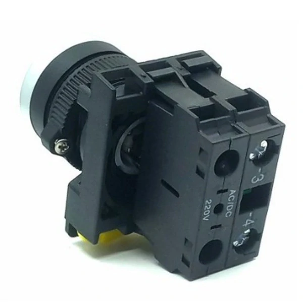Tracon NYG3-P1L Tlačítko podsvětlené s popisem zelené ( bílá I ) 1×NO, 5A/230V AC-15, IP65, LED 230V AC/DC