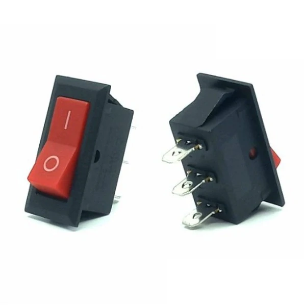 Tracon TES-22 Kolébkový přepínač, červený 16(6)A, 250V AC