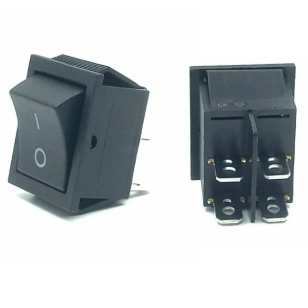 Tracon TES-53-1 Kolébkový vypín., 2-poloh., černý, pop.0-I, s pružin.návr., 16(6)A, 250V AC