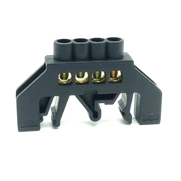 Tracon NPE-BK6-4 Můstek na neutrální a ochranné vodiče (N/PE), černý 230/400VAC, 63A, 6×9mm, 4P, IP20