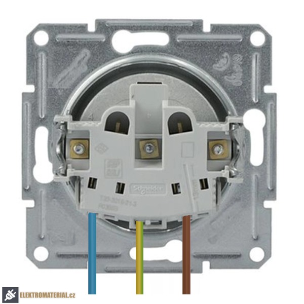 Asfora Zásuvka 2P+PE 250V 16A, clonky, antracit SCHNEIDER EPH2800271