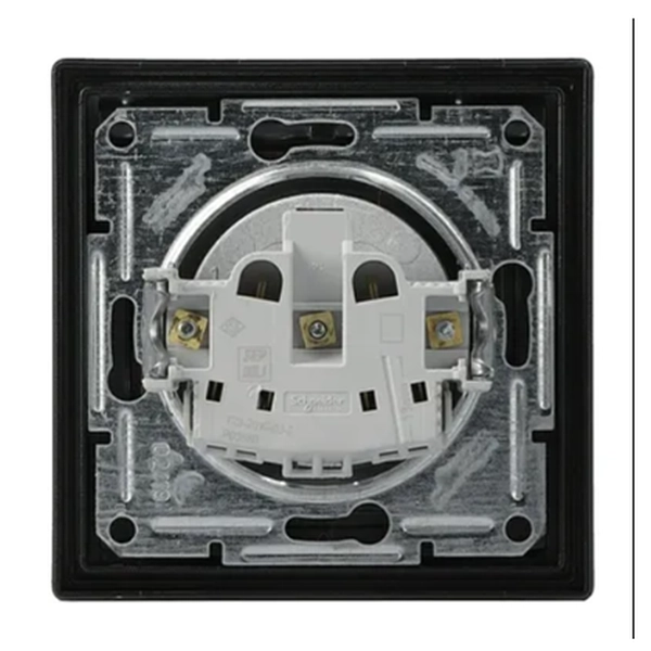 Asfora Zásuvka 2P+PE 250V 16A, clonky, IP44, antracit SCHNEIDER EPH2800371