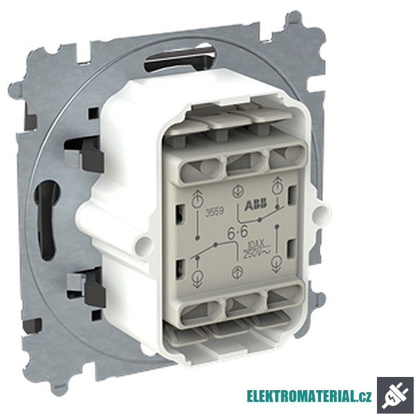 ABB 3559T-A52940 237 ZONI Přepínač dvojitý střídavý, s krytem, řazení 6+6, IP44 matná černá