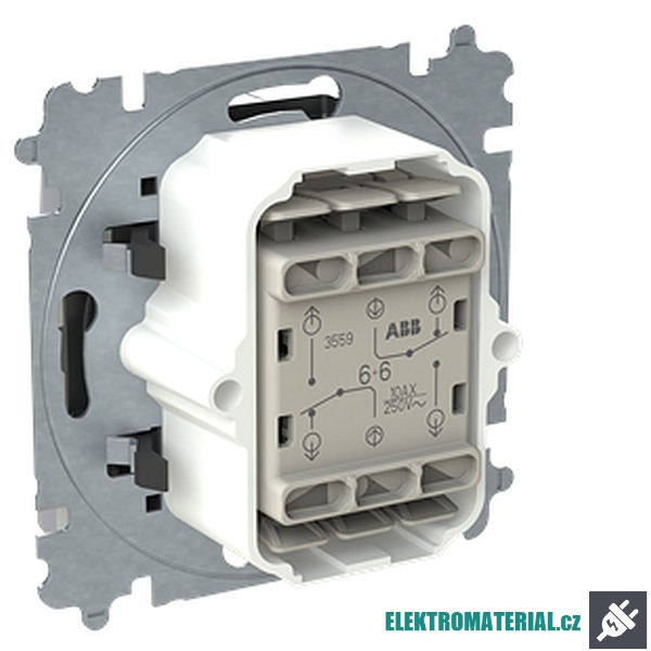 ABB 3559T-A52940 241 ZONI Přepínač dvojitý střídavý, s krytem, řazení 6+6, IP44 šedá