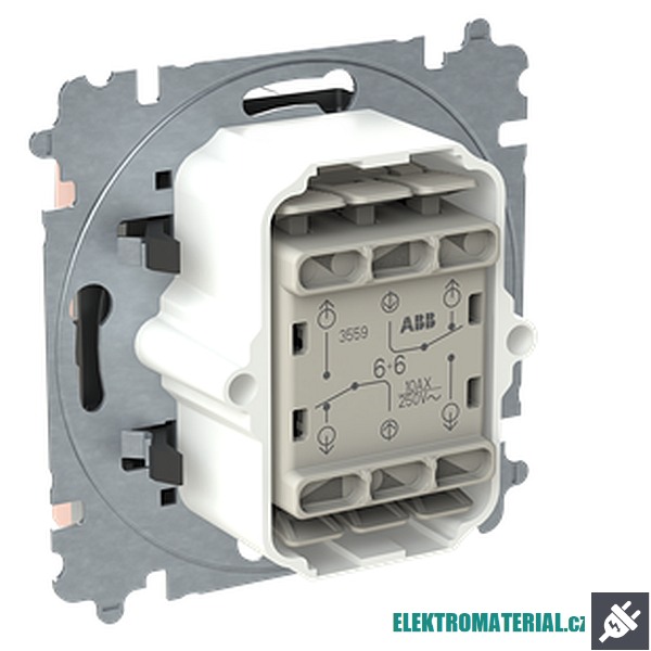ABB 3559T-A52940 242 ZONI Přepínač dvojitý střídavý, s krytem, řazení 6+6, IP44 pudrová