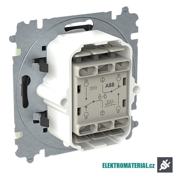 ABB 3559T-A52940 243 ZONI Přepínač dvojitý střídavý, s krytem, řazení 6+6, IP44 olivová