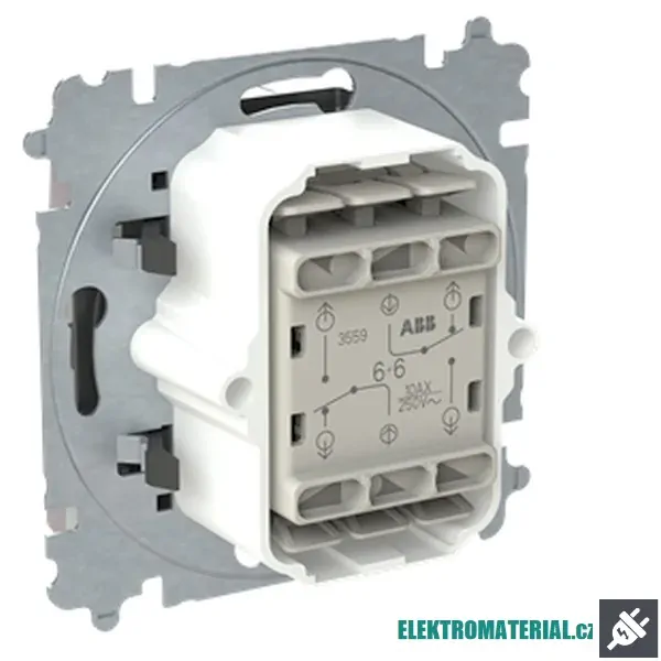 ABB 3559T-A52940 244 ZONI Přepínač dvojitý střídavý, s krytem, řazení 6+6, IP44 greige