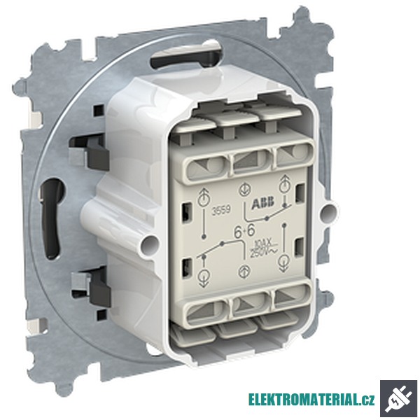 ABB 3559T-A52940 500 ZONI Přepínač dvojitý střídavý, s krytem, řazení 6+6, IP44 bílá