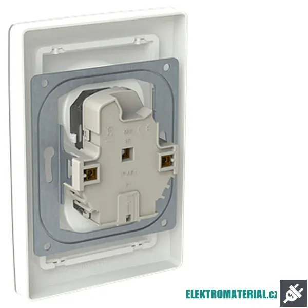ABB 5513T-C02357 144 ZONI Zásuvka dvojnásobná, s cl., s natočenou dutinou greige / bílá