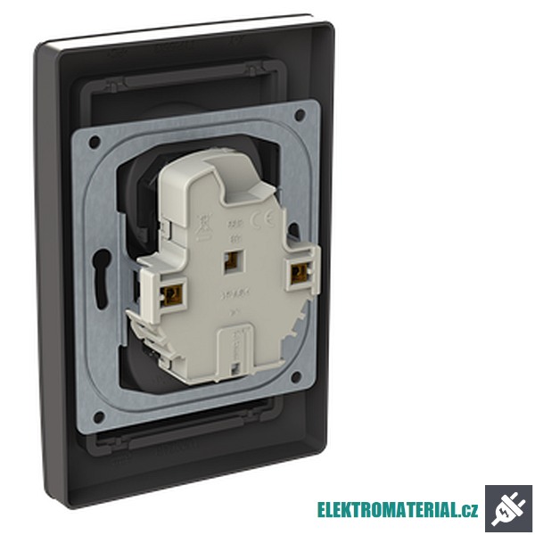ABB 5513T-C02357 237 ZONI Zásuvka dvojnásobná, s cl., s natočenou dutinou matná černá
