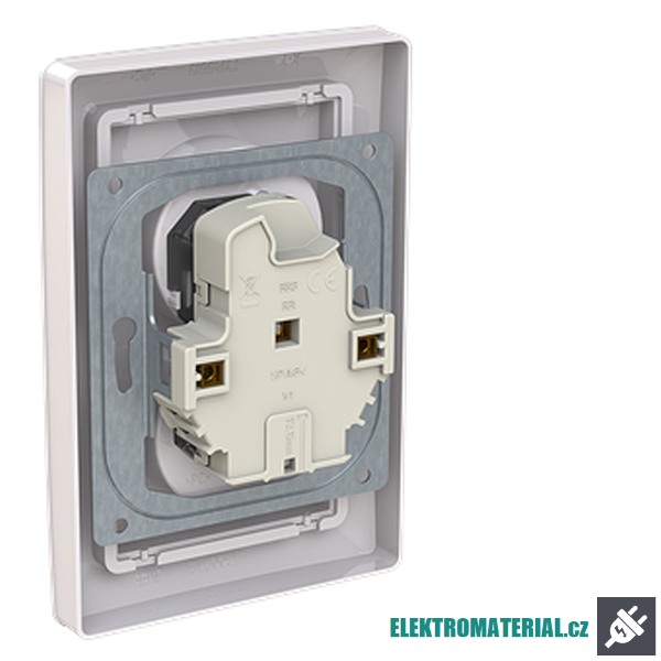 ABB 5513T-C02357 500 ZONI Zásuvka dvojnásobná, s cl., s natočenou dutinou bílá
