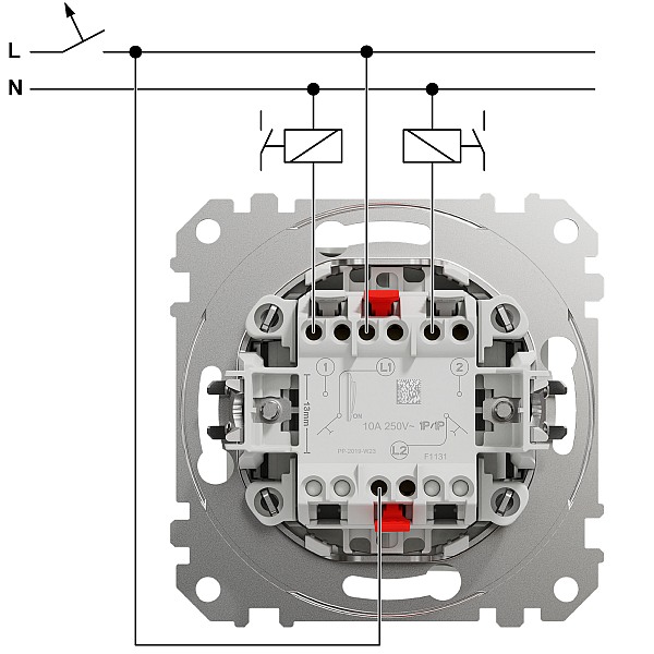 SCHNEIDER SDD112118 SEDNA Tlačítko dvojité 1/0+1/0, béžová