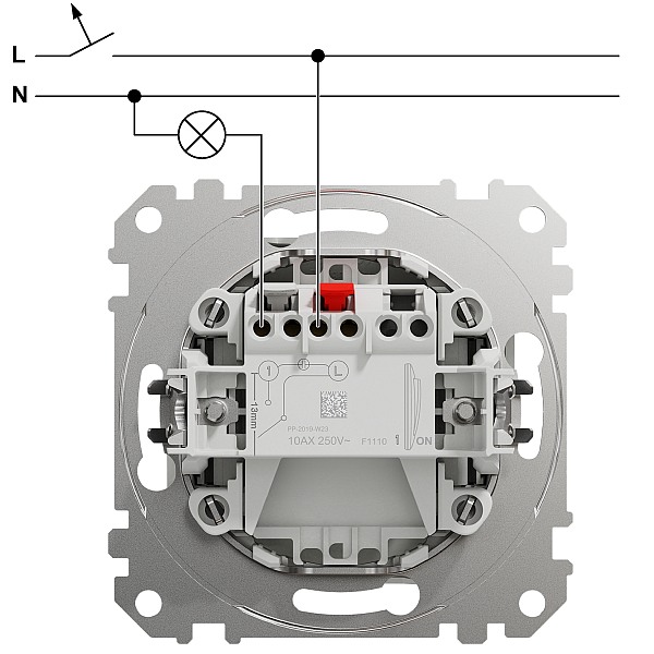 SCHNEIDER SDD113101 SEDNA Spínač jednopólový ř.1, alu