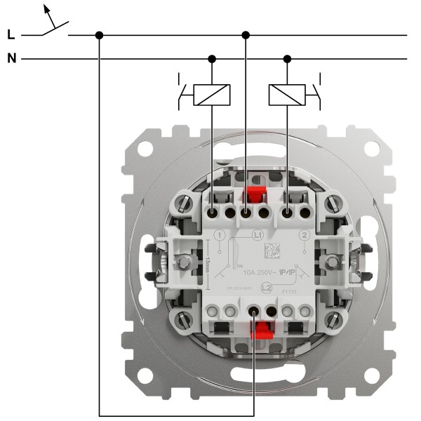 SCHNEIDER SDD114118 SEDNA Tlačítko dvojité 1/0+1/0, Antracit