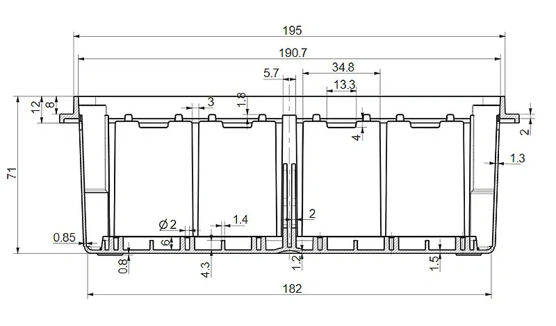 Podomítková instalační krabice TRACON S207×163x71 mm
