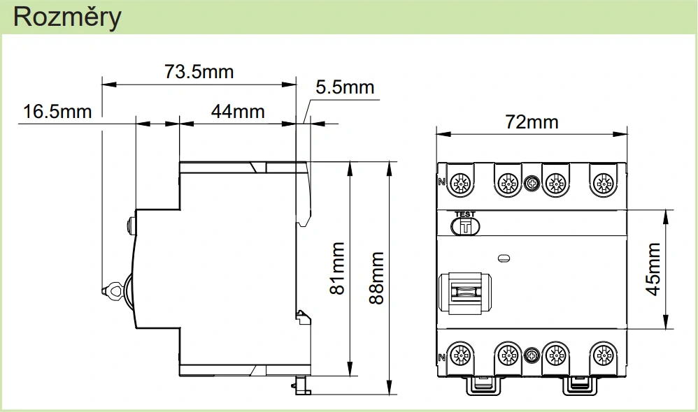 NOARK 115632 Ex9L-H 4P 40A F 30mA Proudový chránič 10kA, 4-pól,40A, 30mA, F