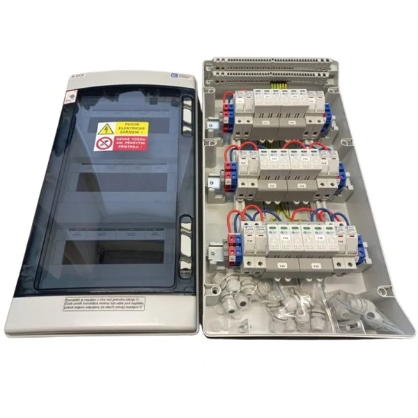 Kompletní DC nástěnná rozvodnice pro FVE Industry Energy R-DC6 pro 6 stringů IP65
