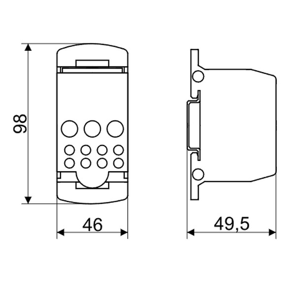 Tracon FLSO150 Odbočná svorka, s výklopným ochranným krytem 1×150(120)mm2/5×16(10),4×25(16),2×35(25)mm2, 1000VAC/DC,400A