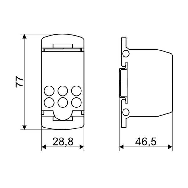 Tracon FLSO50 Odbočná svorka, s výklopným ochranným krytem 1×50(35)mm2 / 6×25(16)mm2, 1000VAC/DC, 125A