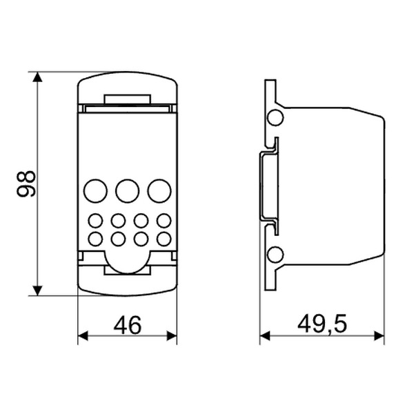 Tracon FLSO8X25 Odbočná svorka, s výklopným ochranným krytem 8×25mm2 / 5×25(16), 4×16(10), 2×35(25)mm2, 1000VAC/DC, 500A