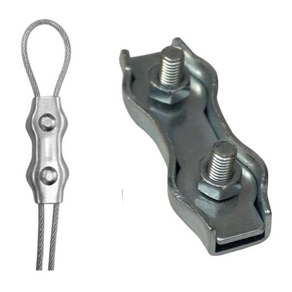 Tracon BSZ2-5 Lanová svorka dvojšroubová 'duplex', pozinkovaná ocel d=5mm, M5