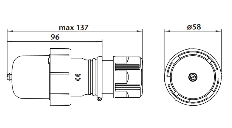 Průmyslová vidlice PVG 16 230V, IP67, 16A, 3-pól