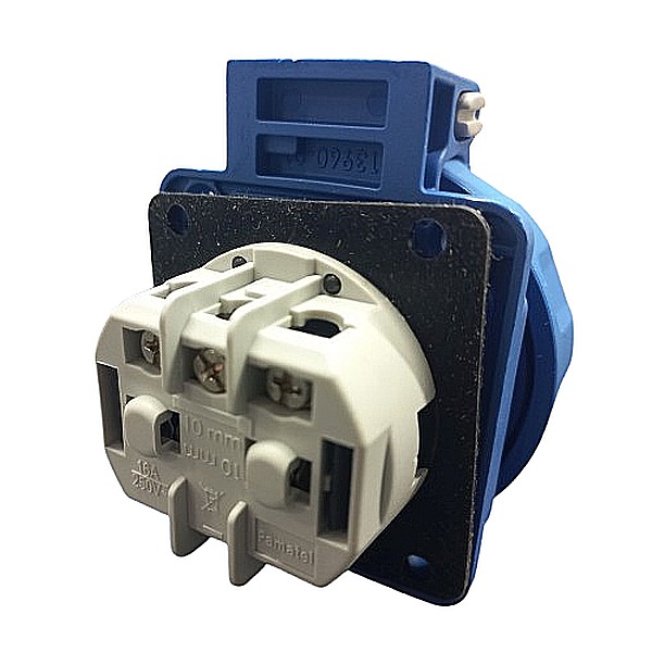 Vestavná zásuvka VZG 16 250V, IP67, 16A , 3-pól