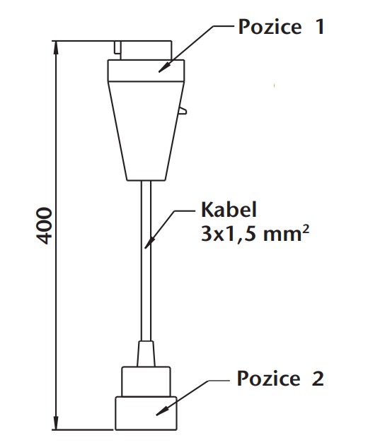 Šňůrový adaptér SA-1 z vidlice 1632 na zásuvku 230V, IP44