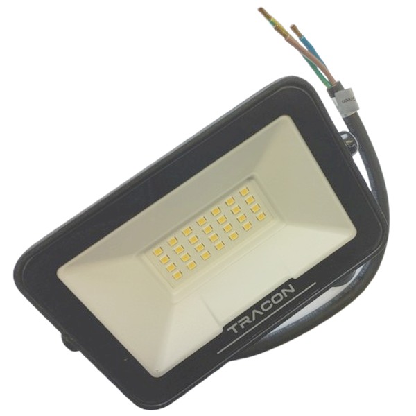 Tracon RSMDSU20W Reflektor LED SMD, s čipem SAMSUNG 220-240V AC, 20W, 4000K, IP66, 2000lm, EEI=F