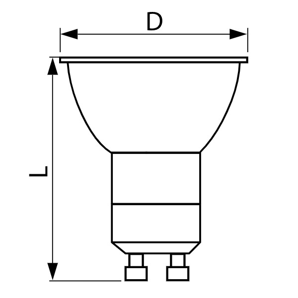 Tracon SMDSGU105CW LED žárovka, tvar koule s čipem SAMSUNG 230V, 50Hz, GU10, 5W, 470lm, 6500K, 120°, SAMSUNG chip, EEI=F