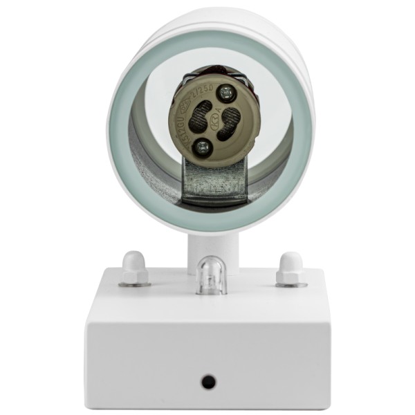 Tracon SPGU10IPFA2F Nástěnné bodové svítidlo, exterier., bílé, soumrak. spínač 100-240VAC, 50Hz, 2xGU10, max.35W, 30lux, IP44