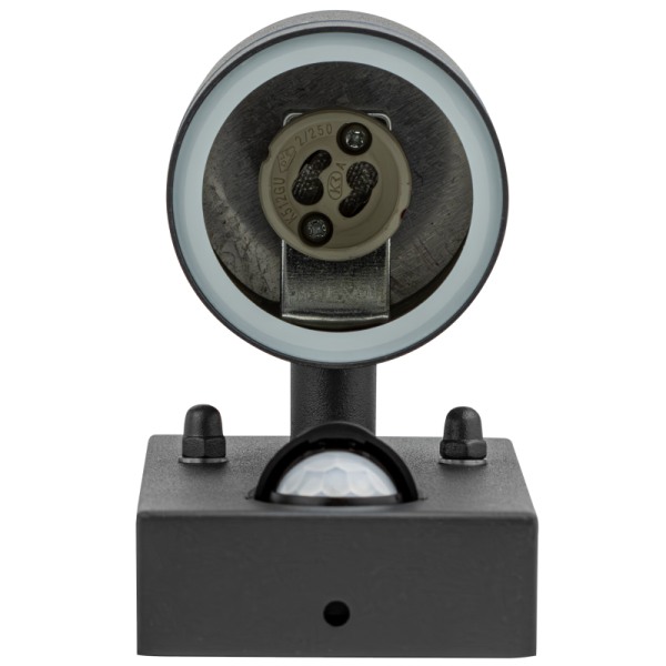 Tracon SPGU10IPFS1A Nástěnné bodové svítidlo, exterier., antracit, pohyb. sním. 100-240VAC, 50Hz, 1xGU10, ma.35W, 10s-4min, max 8m, 3-2000lx, IP44