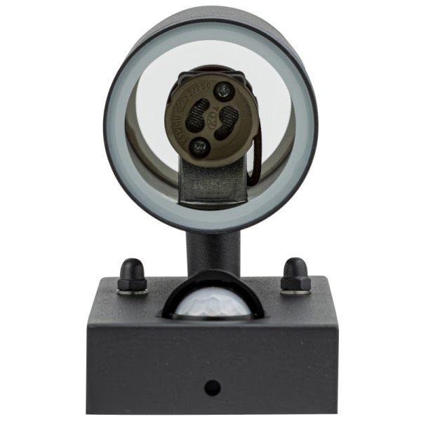 Tracon SPGU10IPFS2A Nástěnné bodové svítidlo, exterier., antracit, pohyb. sním. 100-240VAC, 50Hz, 2xGU10, max35W, 10s-4min, max 8m, 3-2000lx, IP44