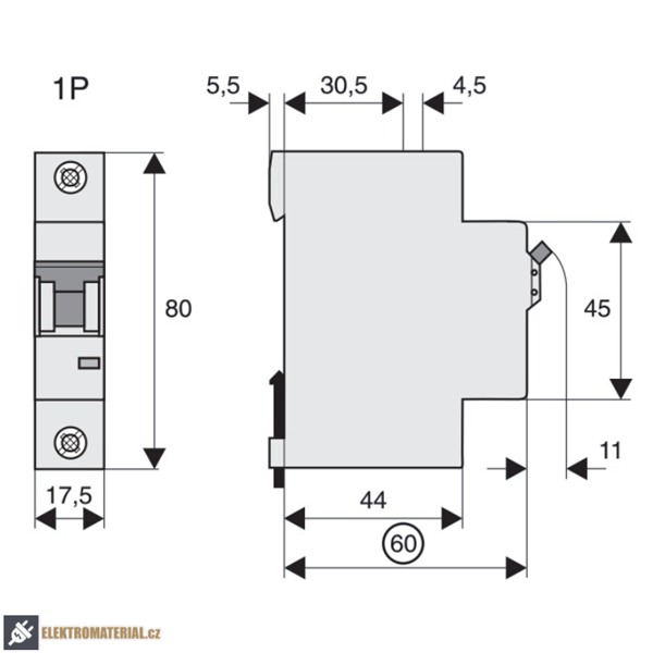 Jednofázový jistič Eaton 286521 PL6-B16/1 na DIN lištu