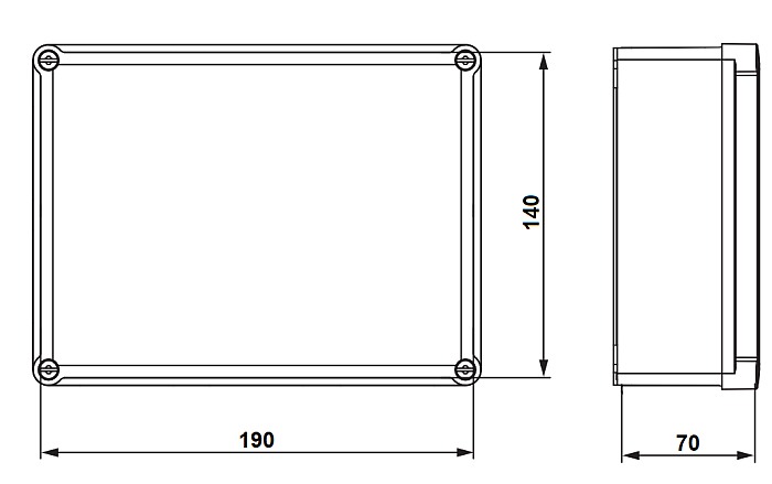 Krabice S-BOX 416 SK, 190x140x70mm, IP66