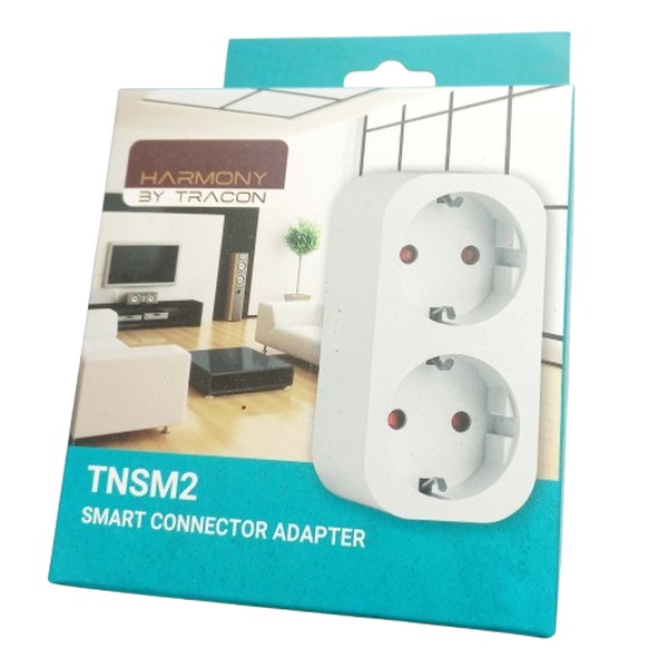 Tracon TNSM2-FR WIFI Inteligentní dvojzásuvkový adaptér 2xFRENCH, 240VAC, 16A