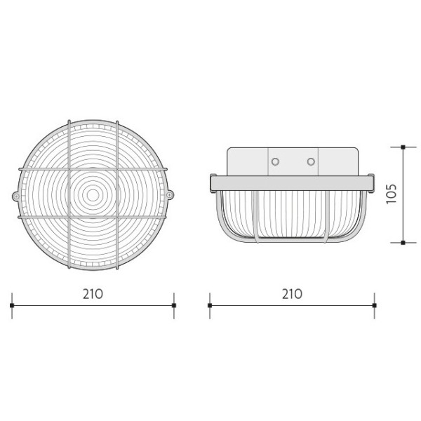 PANLUX SKP-100/C Svítidlo KRUH 100W černý