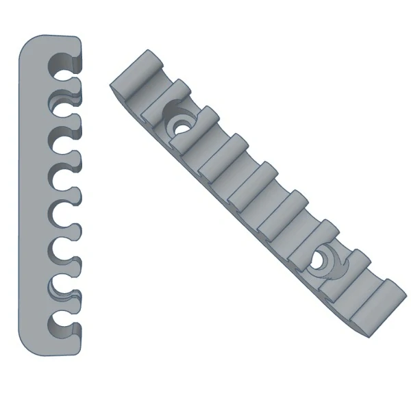 Držák Ethernet kabelů UTP i FTP montáž na rovnou plochu až pro 8 kabelů