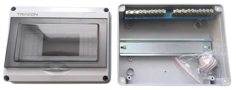 Tracon EDFKIP65U81 Rozvodnice nástěnná venkovní IP65, 8M, šedá