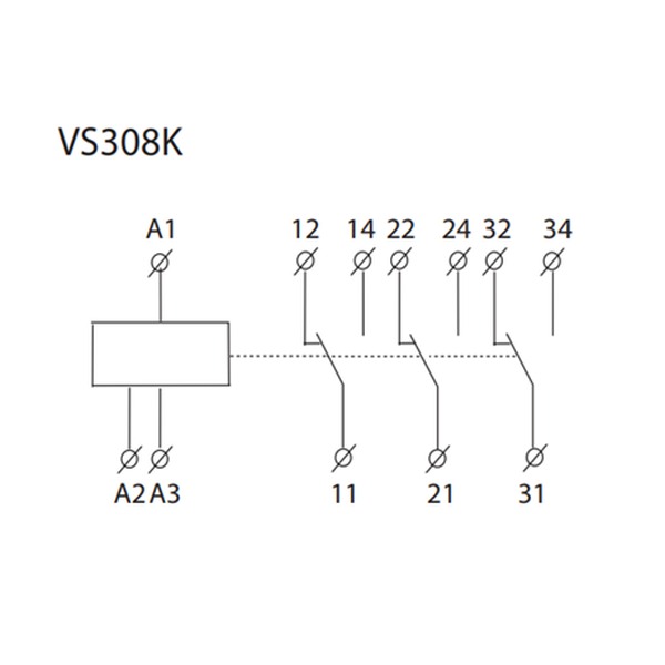 ELKO-EP 2269 VS308K/červená Pomocné relé 3x8A přepínací, AC 230V, AC/DC 24V