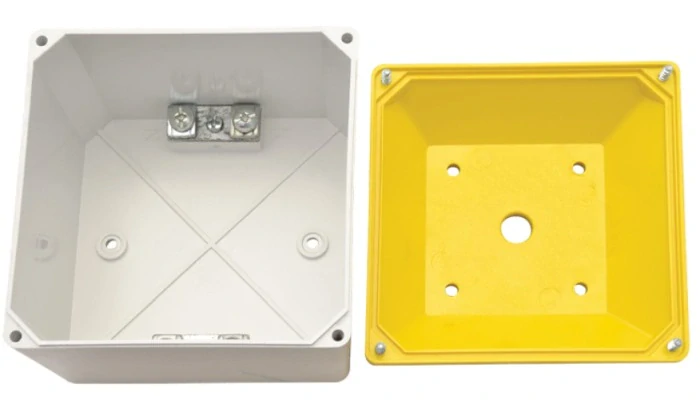 krabice k hlav.vyp.a hlav.bezp.vyp.,h=108mm,IP44 (žl.víko) Tracon TK/T3+F3S/ IP44