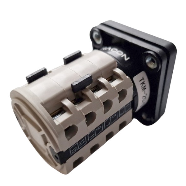 Vačkový přepínač motoru Dahlander Tracon TKM-20/D 400V, 50Hz, 20A, 5,5kW, 48×48mm